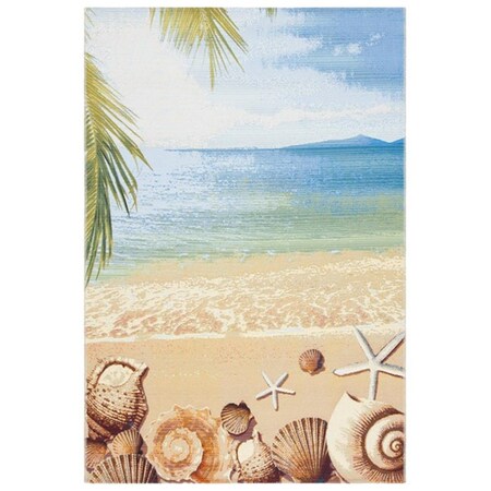 Safavieh 3 ft.-3 in. x 5 ft.-3 in. Barbados 500 Power Loomed Rectangle Area Rug Gold & Blue BAR555A-3